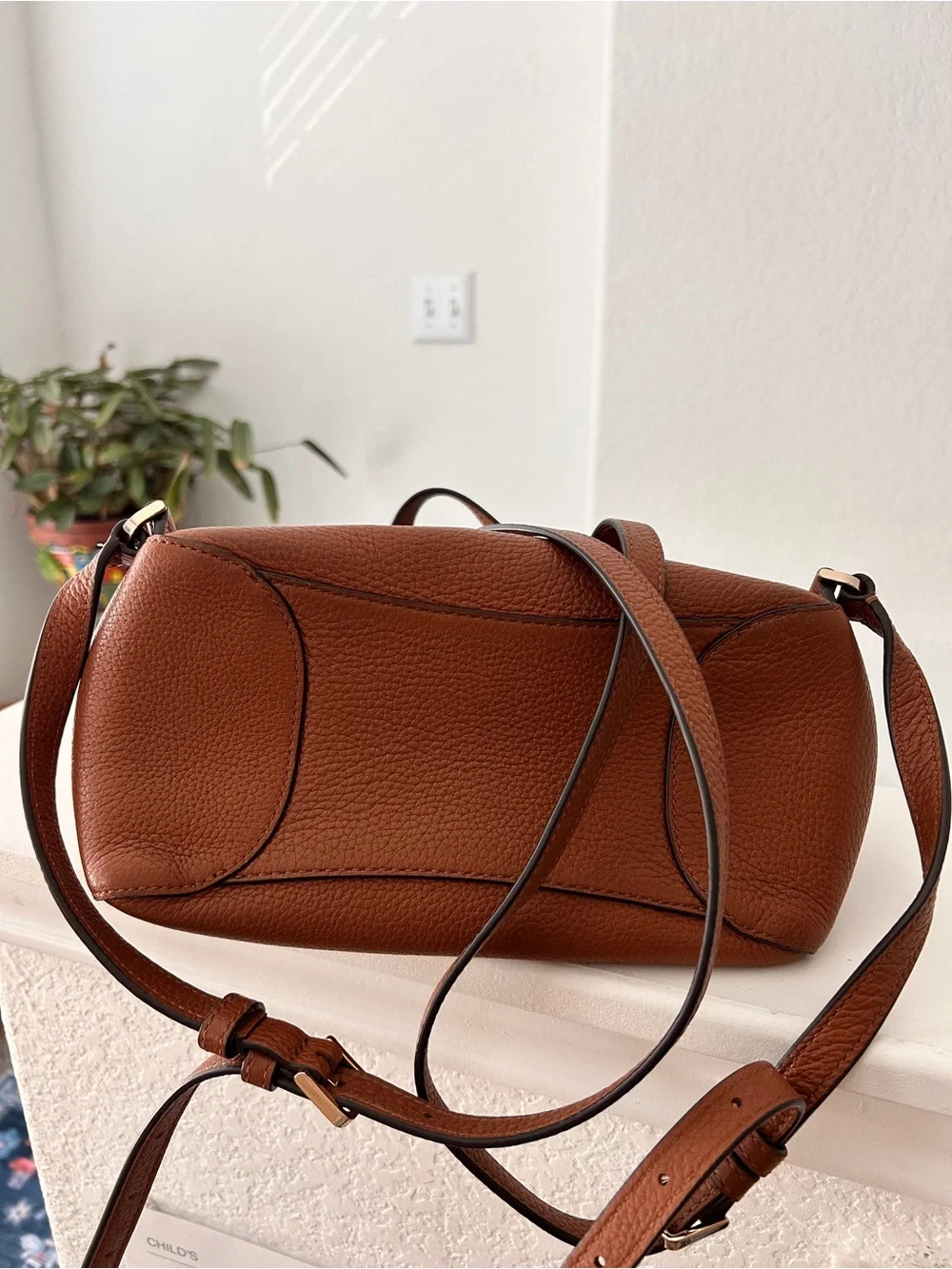 kate spade Pebbled Leather Backpack in Cognac Brown